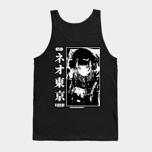 Vaporwave Cyberpunk Japanese Manga Girl Tank Top